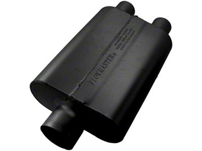 Flowmaster 40 Series Delta Flow Offset/Dual Out Oval Muffler; 3-Inch Inlet/2.25-Inch Outlet (Universal; Some Adaptation May Be Required)