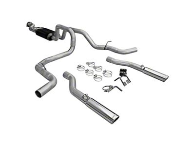 Flowmaster American Thunder Stainless Steel Dual Exhaust System with Polished Tips; Side/Rear Exit (99-06 4.8L/5.3L Silverado 1500 Regular Cab w/ 6.50-Foot Standard Box)