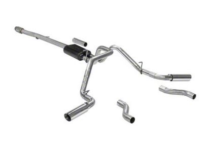 Flowmaster American Thunder Dual Exhaust System with Polished Tips; Side/Rear Exit (19-24 5.3L Silverado 1500 w/o Factory Dual Exhaust)