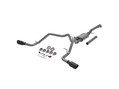 Flowmaster FlowFX Dual Exhaust System with Black Tips; Side Exit (19-25 2.7L Silverado 1500)