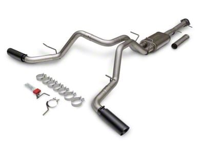Flowmaster FlowFX Dual Exhaust System with Black Tips; Side Exit (11-19 6.0L Silverado 2500 HD w/ 6.50-Foot Standard Box)