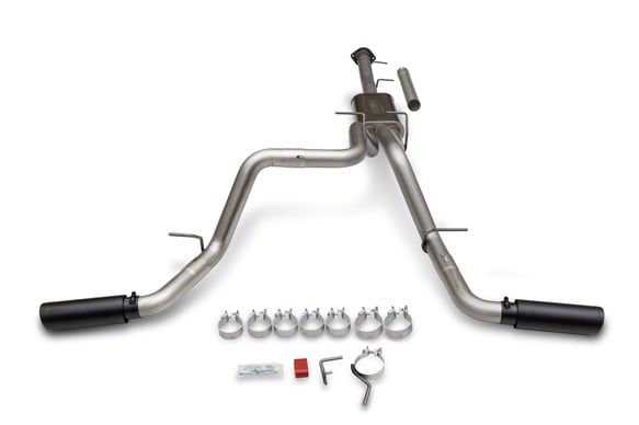 thumbnail interactive-video image 1 of 2.5" Dual Exhaust Kit For 01-06 Chevy/GMC 2500 – Big Block, Slash Cut Tips, Aluminized Steel 1 of 5