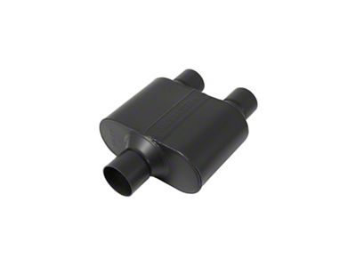 Flowmaster Super 10 Series Center/Dual Out Oval Muffler; 2.50-Inch Inlet/2.25-Inch Outlet (Universal; Some Adaptation May Be Required)