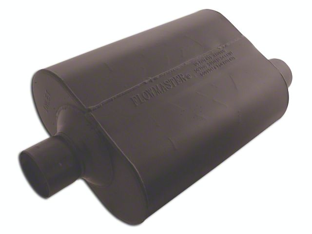 Flowmaster Super 40 Series Center/Offset Oval Muffler; 2.50-Inch Inlet/2.50-Inch Outlet (Universal; Some Adaptation May Be Required)