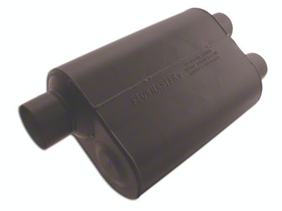 Flowmaster Super 40 Series Offset/Dual Out Oval Muffler; 3-Inch Inlet/2.50-Inch Outlet (Universal; Some Adaptation May Be Required)