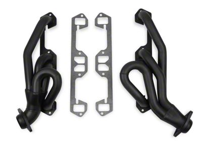 Flowtech 1-1/2-Inch Shorty Headers; Black Painted (96-03 V8 Dakota)