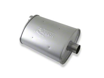 Flowtech Raptor Turbo Performance Offset/Center Muffler; 2-Inch Inlet/2-Inch Outlet (Universal; Some Adaptation May Be Required)