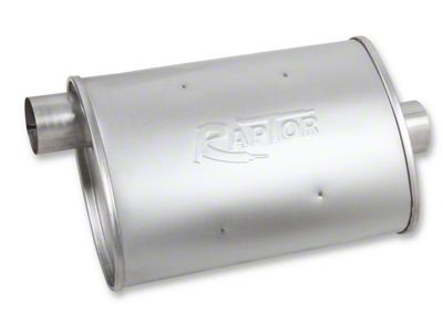 Flowtech Raptor Turbo Performance Offset/Center Muffler; 2.25-Inch Inlet/2.25-Inch Outlet (Universal; Some Adaptation May Be Required)