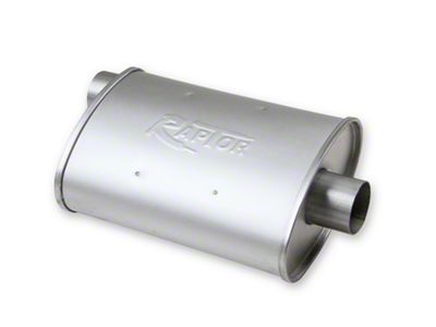 Flowtech Raptor Turbo Performance Offset/Center Muffler; 2.50-Inch Inlet/2.50-Inch Outlet (Universal; Some Adaptation May Be Required)