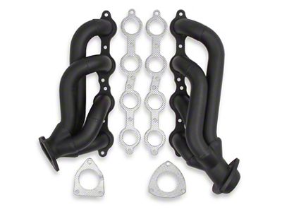 Flowtech 1-7/8-Inch Shorty Headers; Black Painted (07-13 6.0L Sierra 2500 HD)