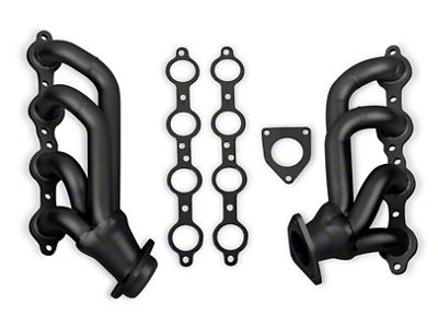 Flowtech 1-5/8-Inch Shorty Headers; Black Painted (02-13 4.8L, 5.3L Silverado 1500)