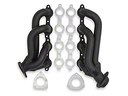 Flowtech 1-7/8-Inch Shorty Headers; Black Painted (07-13 6.0L Silverado 3500 HD)