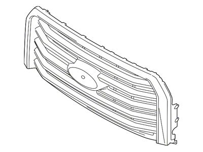Ford Five Bar Style Upper Replacement Grille; Unpainted (15-17 F-150 w/o Forward Facing Camera)