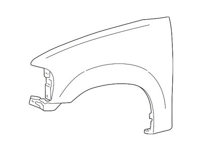 Ford Front Fender without Wheel Opening Molding Holes; Driver Side (97-03 F-150)