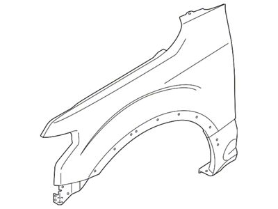 Ford Front Fender without Wheel Opening Molding Holes; Passenger Side (15-20 F-150, Excluding Raptor)