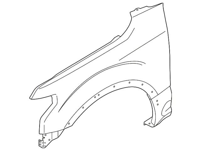 Ford Front Fender with Wheel Opening Molding and Active Park Assist Holes; Driver Side (15-20 F-150, Excluding Raptor)