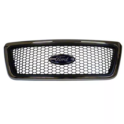 Ford Honeycomb Design Upper Replacement Grille; Chrome (04-08 F-150)