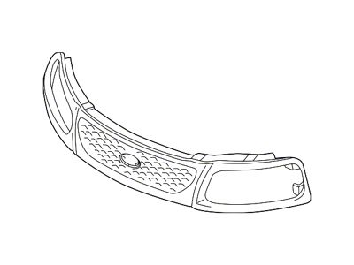 Ford Honeycomb Design Upper Replacement Grille; Unpainted (99-03 F-150)