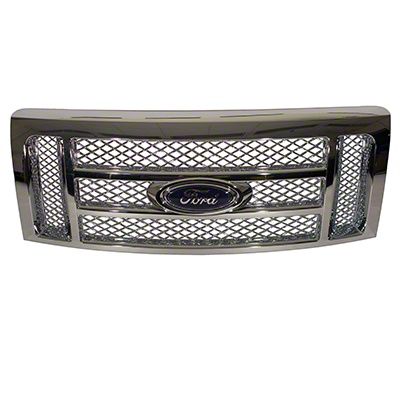 Ford Lariat Upper Replacement Grille; Chrome (09-14 F-150, Excluding Raptor)