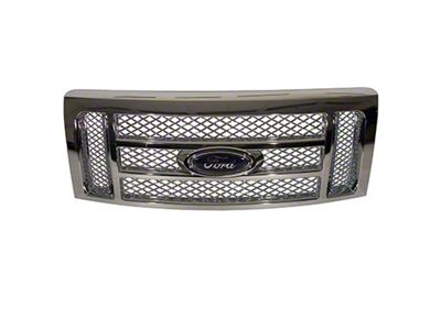 Ford Lariat Upper Replacement Grille; Chrome (09-14 F-150, Excluding Raptor)