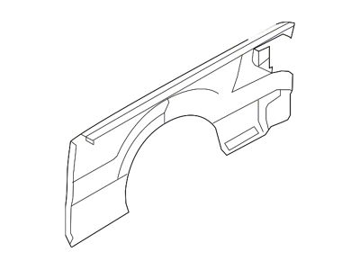Ford Outer Truck Bed Panel without Wheel Opening Molding Holes; Driver Side (09-14 F-150 w/ 5-1/2-Foot Bed)