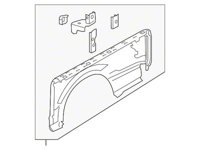 Ford Outer Truck Bed Panel without Wheel Opening Molding Holes; Passenger Side (15-20 F-150 w/ 5-1/2-Foot Bed, Excluding Raptor)