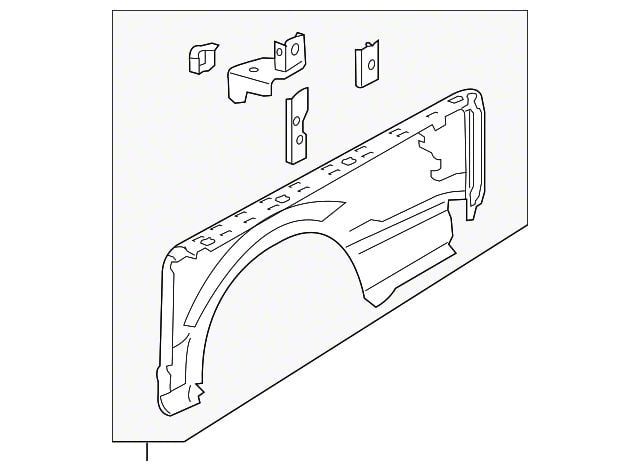 Ford F-150 Outer Truck Bed Panel with Wheel Opening Molding
