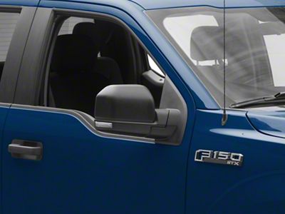 Ford Powered Side Mirror with Turn Signal Light; Black; Passenger Side (18-20 F-150)