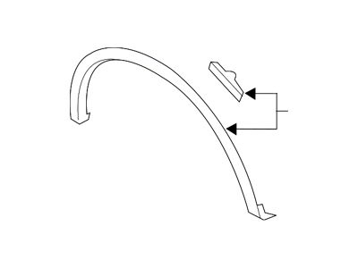 Ford Rear Wheel Arch Molding; Unpainted; Driver Side (15-20 F-150, Excluding Raptor)