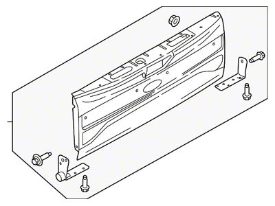 Ford Tailgate with Applique Holes; Unpainted (15-17 F-150 w/o Tailgate Step)