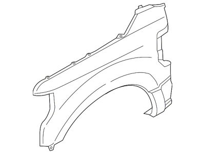 Ford Front Fender with Wheel Opening Molding Holes; Passenger Side (17-19 F-350 Super Duty)