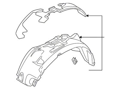 Ford Inner Fender Liner; Driver Side (17-22 F-350 Super Duty)