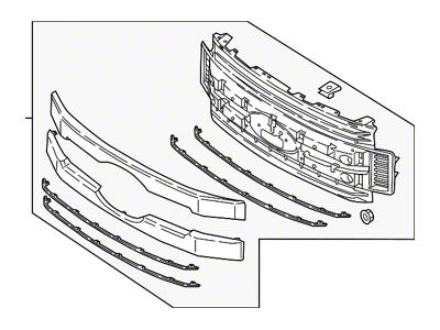 Ford Upper Replacement Grille; Chrome (17-19 F-350 Super Duty)