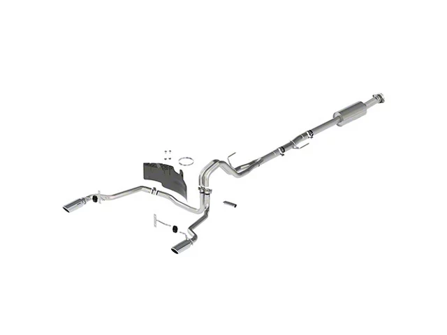 Ford Performance Extreme Dual Exhaust System with Chrome Tips; Rear Exit (21-24 2.7L EcoBoost F-150)
