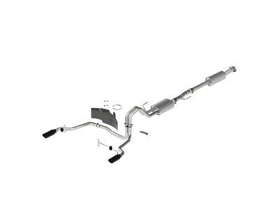 Ford Performance Sport Dual Exhaust System with Black Chrome Tips; Rear Exit (21-24 3.5L EcoBoost F-150, Excluding Raptor & Tremor)