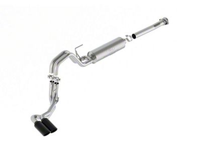 Ford Performance Sport Dual Exhaust System with Black Chrome Tips; Same Side Exit (21-24 3.5L EcoBoost F-150)
