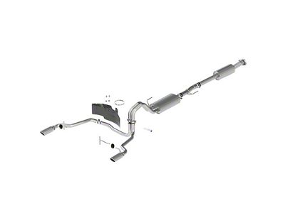 Ford Performance Touring Dual Exhaust System with Chrome Tips; Rear Exit (21-24 3.5L EcoBoost F-150, Excluding Raptor & Tremor)
