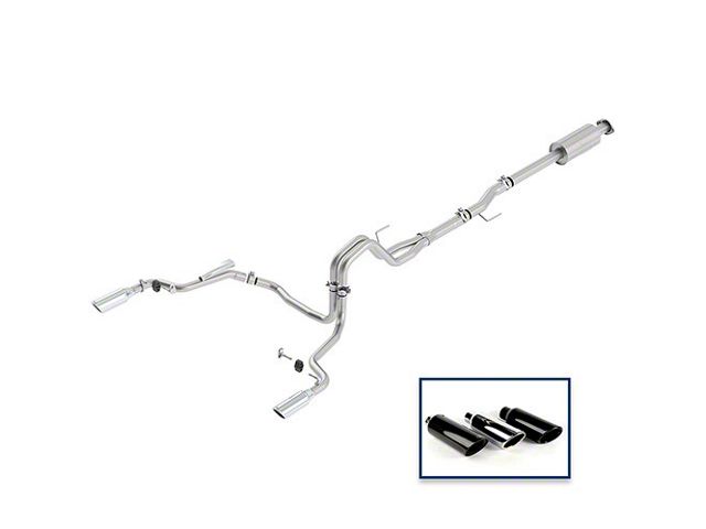Ford Performance Extreme Dual Exhaust System with Chrome Tips; Rear Exit (15-20 5.0L F-150)