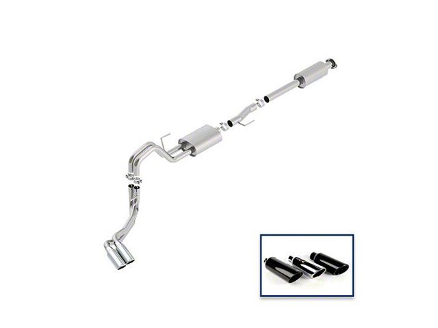 Ford Performance Touring Dual Exhaust System with Chrome Tips; Same Side Exit (15-20 5.0L F-150)
