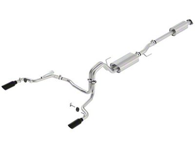 Ford Performance Touring Dual Exhaust System with Black Chrome Tips; Rear Exit (15-20 5.0L F-150)