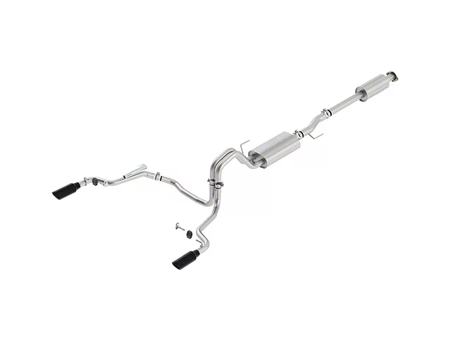 Ford Performance Touring Dual Exhaust System with Black Chrome Tips; Rear Exit (15-20 5.0L F-150)