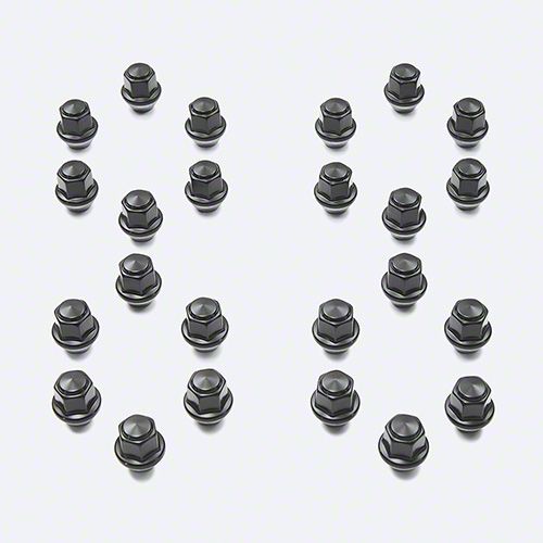 Ford Performance F150 Black Lug Nut Kit; 14mm x 1.50; Set of 24 M