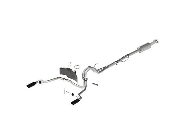 Ford Performance Extreme Dual Exhaust System with Black Chrome Tips; Rear Exit (21-24 5.0L F-150, Excluding Tremor)