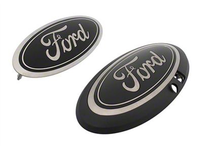 Ford Performance Grille and Tailgate Emblems; Black (21-25 F-150 w/ Forward Facing Camera, Excluding Raptor)