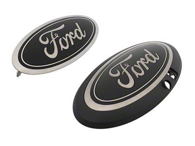 Ford Performance Grille and Tailgate Emblems; Black (21-24 F-150 w/ Forward Facing Camera, Excluding Raptor)