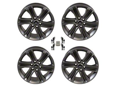 Ford Performance Six Spoke Dark Alloy 6-Lug 4-Wheel Kit with TPMS Sensors; 20x8.5; 44mm Offset (21-23 F-150)