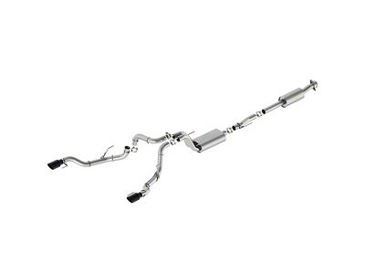 Ford Performance Sport Dual Exhaust System with Black Chrome Tips; Rear Exit (23-25 5.0L F-150 w/ Factory Dual Exhaust)
