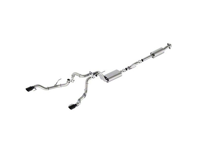 Ford Performance Sport Dual Exhaust System with Black Chrome Tips; Rear Exit (23-24 5.0L F-150 w/ Factory Dual Exhaust)