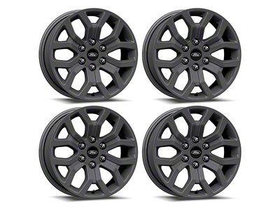 Ford Performance Tremor Matte Gray 6-Lug 4-Wheel Kit with TPMS Sensors; 18x7.5; 44mm Offset (21-25 F-150)