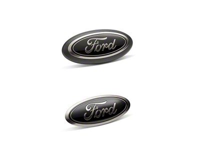 Ford Performance Grille and Tailgate Emblems; Black (20-22 F-250 Super Duty Lariat, XL, XLT w/o Forward Facing Camera)